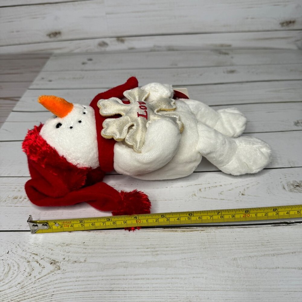 Walmart Snowman Message Friends Plush With Red Hat Scarf Holding Love Snowflake - Picture 8 of 8